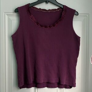 Purple Lace Trim Women's Top